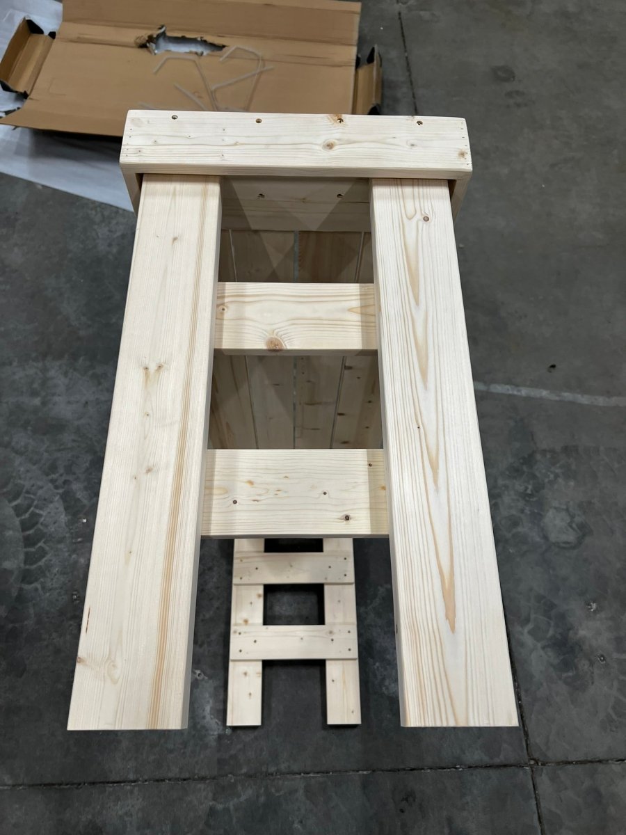 WCS Tall Folding Pine Sauna Bench - West Coast Saunas - 