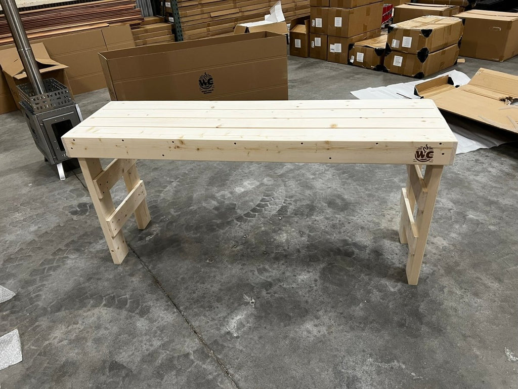 WCS Tall Folding Pine Sauna Bench - West Coast Saunas - 