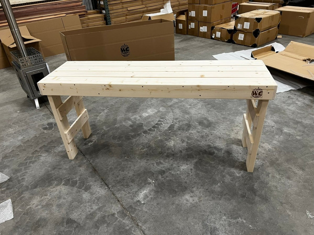 WCS Tall Folding Pine Sauna Bench — West Coast Saunas