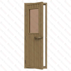 Western Red Cedar Sauna Door With Bronze Glass Window, 690×1890 mm (27 1/8″ x 74 3/8″) - West Coast Saunas - BSAUWRCDBGRH