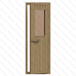 Western Red Cedar Sauna Door With Bronze Glass Window, 690×1890 mm (27 1/8″ x 74 3/8″) - West Coast Saunas - BSAUWRCDBGRH