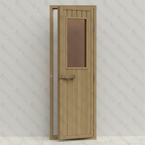 Western Red Cedar Sauna Door With Bronze Glass Window, 690×1890 mm (27 1/8″ x 74 3/8″) - West Coast Saunas - BSAUWRCDBGRH