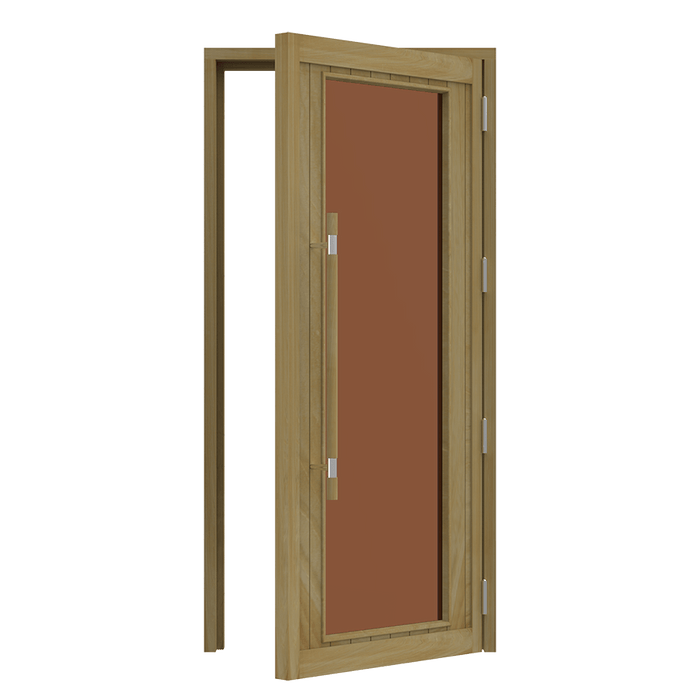 Western Red Cedar Sauna Door With Full Bronze Glass, ADA Compliance, 1005×2075 mm (39 1/2 x 81 3/4″) - West Coast Saunas - BSAUNAWRCBGDR