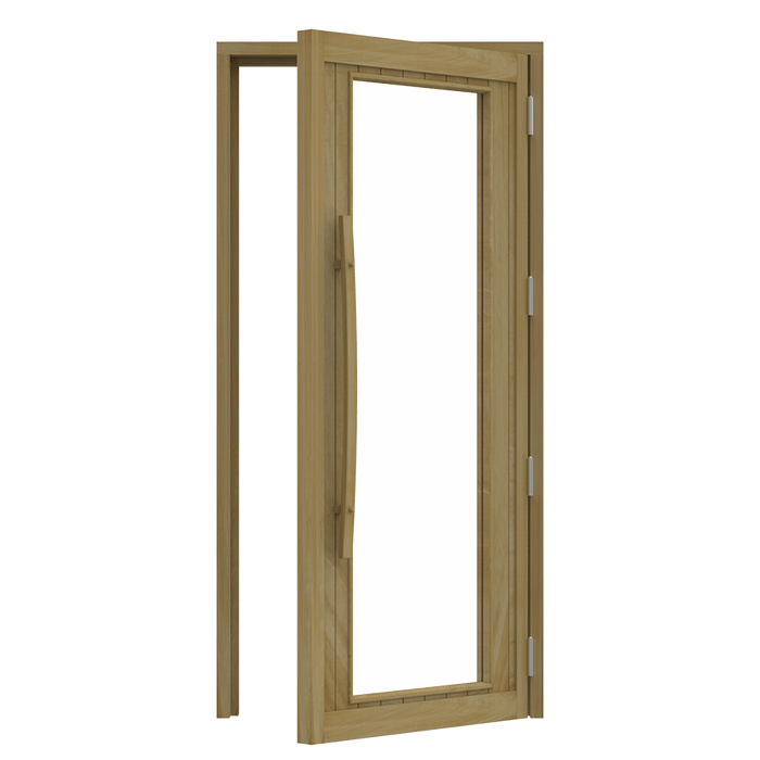 Western Red Cedar Sauna Door With Full Clear Glass, ADA Compliance, 1005×2075 mm (39 1/2 x 81 3/4″) - West Coast Saunas - BSAUNAWRCCGDR