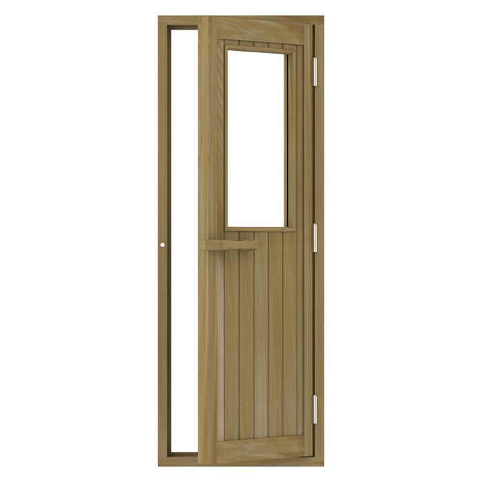 Western Red Cedar Sauna Door With Glass Window, 690×1890 mm (27 1/8″ x 74 3/8″) - West Coast Saunas - BSAUNAWRCGWDR