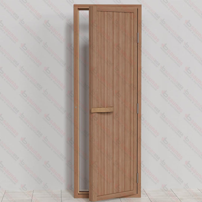 Western Red Cedar Solid Sauna Door, 700x2040mm (27 1/2″ x 80 3/8″) - West Coast Saunas - BSAUWRCDRH