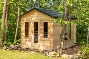 Canadian Timber Georgian Outdoor Traditional Cabin Sauna with Changing Room - West Coast Saunas - CTC88CW