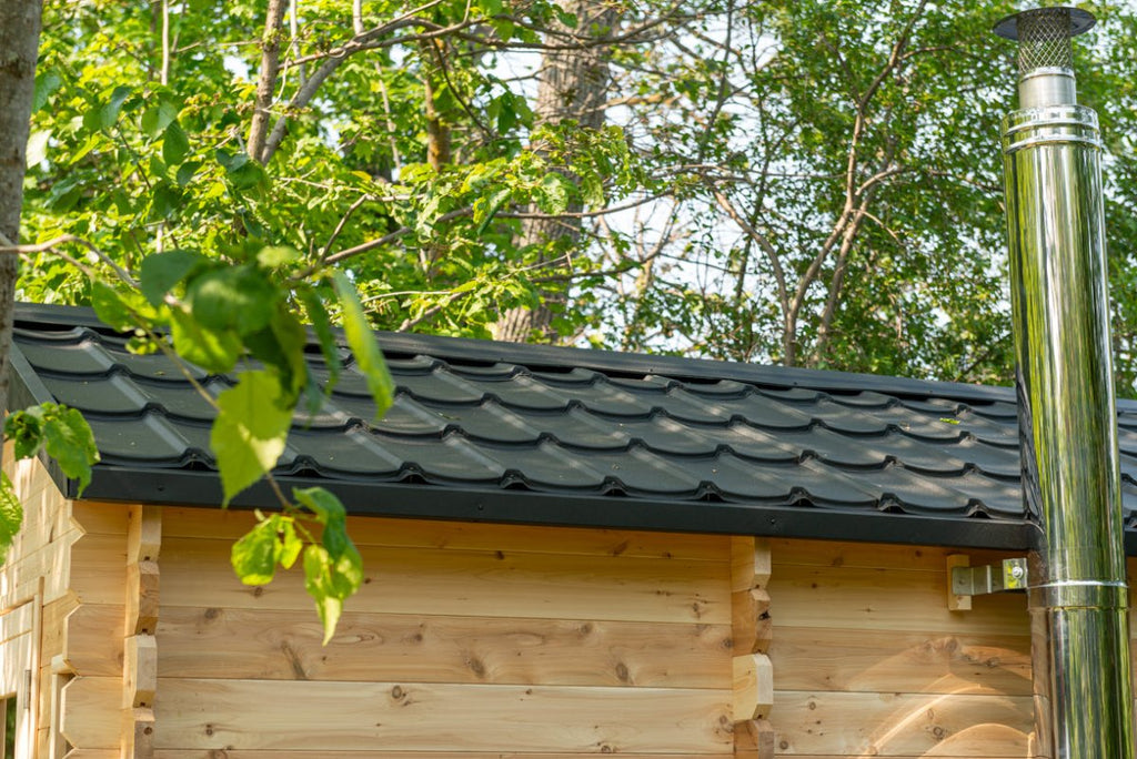 Canadian Timber Georgian Outdoor Traditional Cabin Sauna with Changing Room - West Coast Saunas - CTC88CW