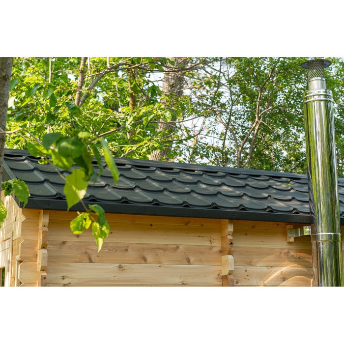 Canadian Timber Georgian Outdoor Traditional Cabin Sauna with Changing Room - West Coast Saunas - CTC88CW