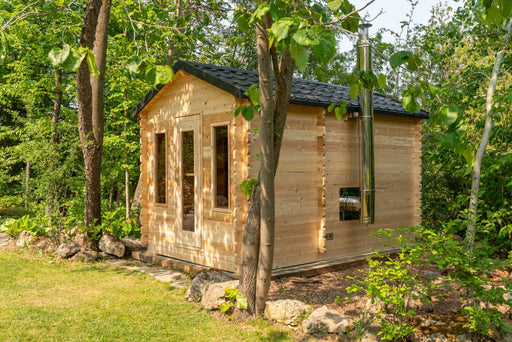 Canadian Timber Georgian Outdoor Traditional Cabin Sauna with Changing Room - West Coast Saunas - CTC88CW