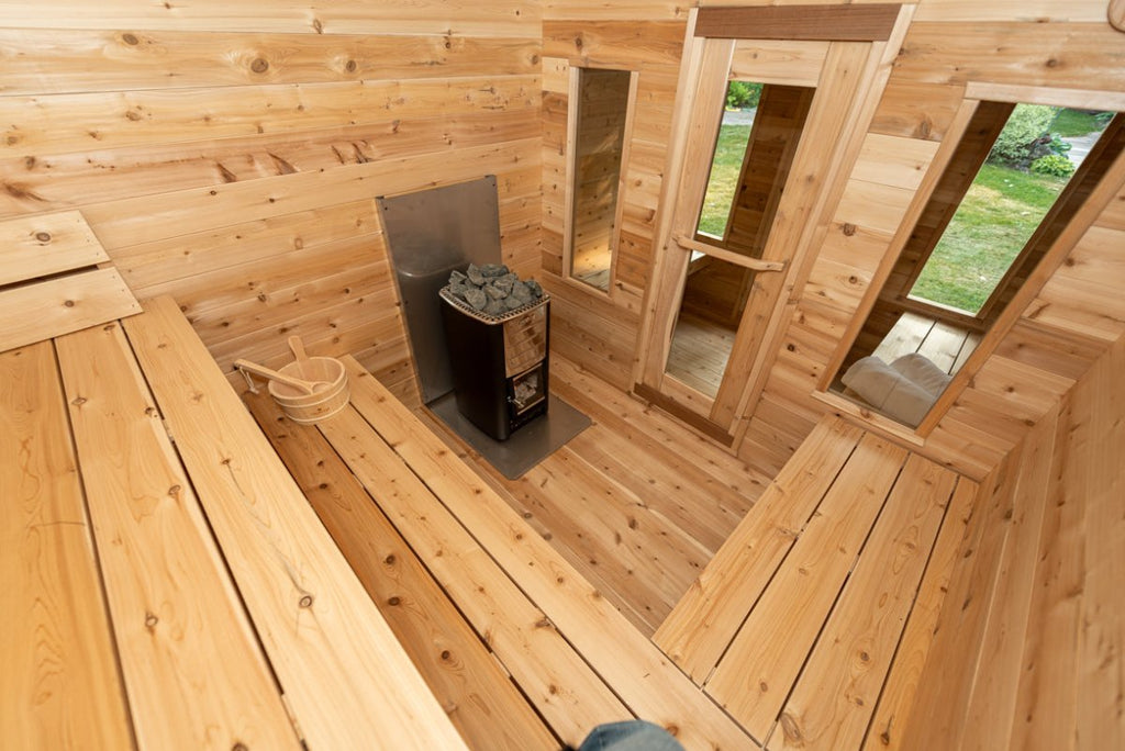 Canadian Timber Georgian Outdoor Traditional Cabin Sauna with Changing Room - West Coast Saunas - CTC88CW