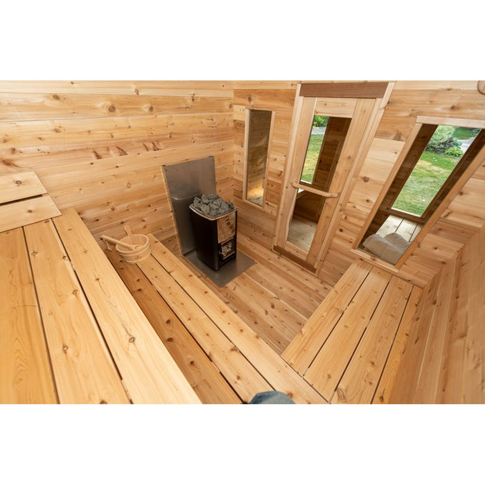 Canadian Timber Georgian Outdoor Traditional Cabin Sauna with Changing Room - West Coast Saunas - CTC88CW