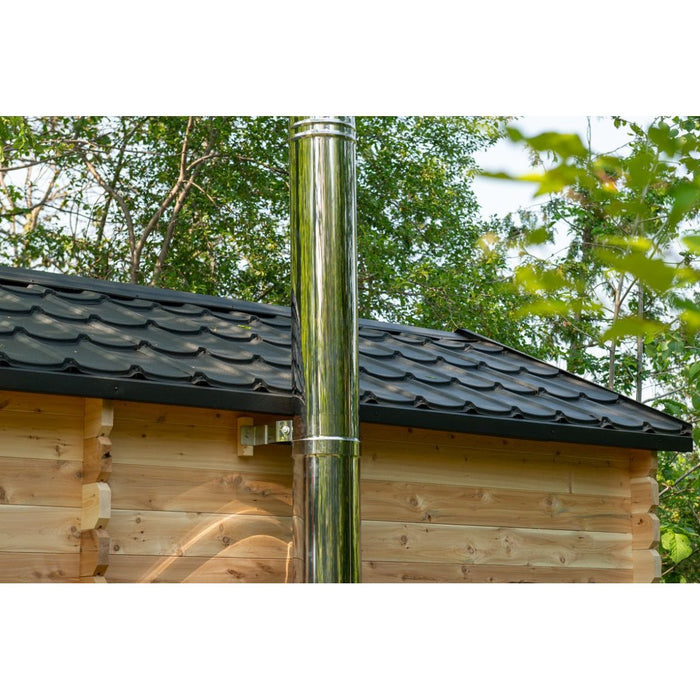 Canadian Timber Georgian Outdoor Traditional Cabin Sauna with Changing Room - West Coast Saunas - CTC88CW