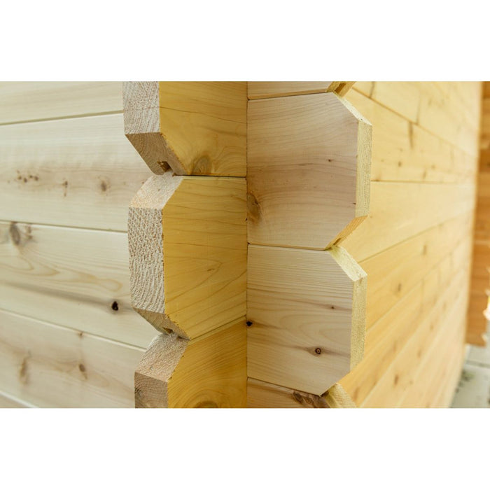 Canadian Timber Georgian Outdoor Traditional Cabin Sauna with Changing Room - West Coast Saunas - CTC88CW