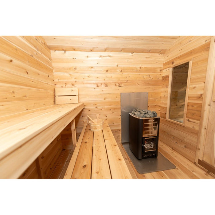 Canadian Timber Georgian Outdoor Traditional Cabin Sauna with Changing Room - West Coast Saunas - CTC88CW