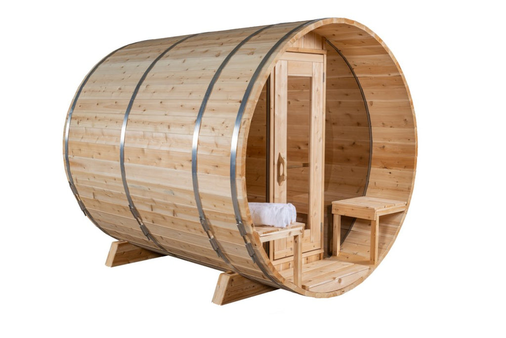 Canadian Timber Serenity Glass Window Barrel Sauna - West Coast Saunas - CTC2245MP