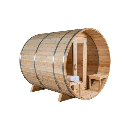 Canadian Timber Serenity Glass Window Barrel Sauna - West Coast Saunas - CTC2245MP