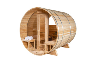 Canadian Timber Serenity Glass Window Barrel Sauna - West Coast Saunas - CTC2245MP