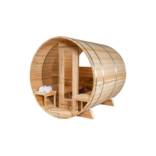 Canadian Timber Serenity Glass Window Barrel Sauna - West Coast Saunas - CTC2245MP