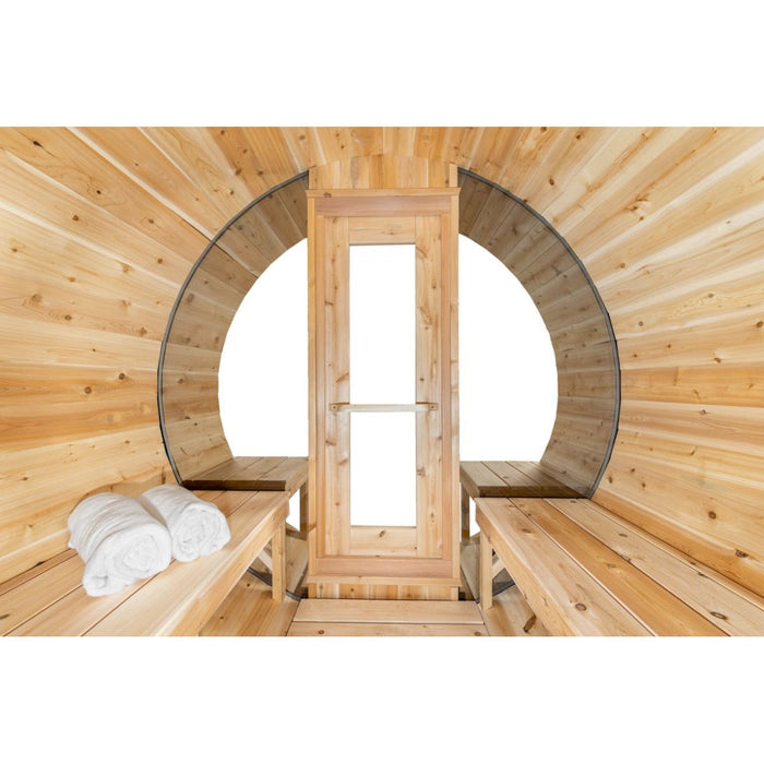 Canadian Timber Serenity Glass Window Barrel Sauna - West Coast Saunas - CTC2245MP