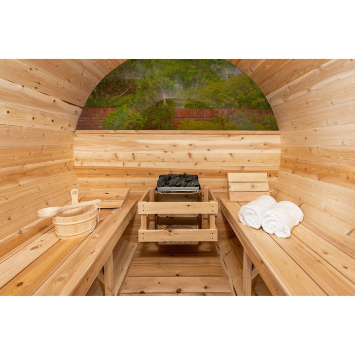 Canadian Timber Serenity Glass Window Barrel Sauna - West Coast Saunas - CTC2245MP