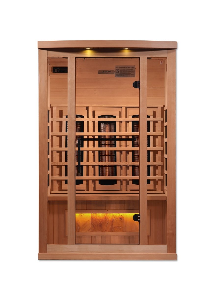 Golden Designs 2-Person FAR Infrared Sauna with Himalayan Salt Bar - West Coast Saunas - GDI-8020-02