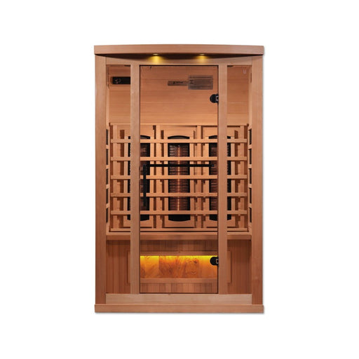 Golden Designs 2-Person FAR Infrared Sauna with Himalayan Salt Bar - West Coast Saunas - GDI-8020-02