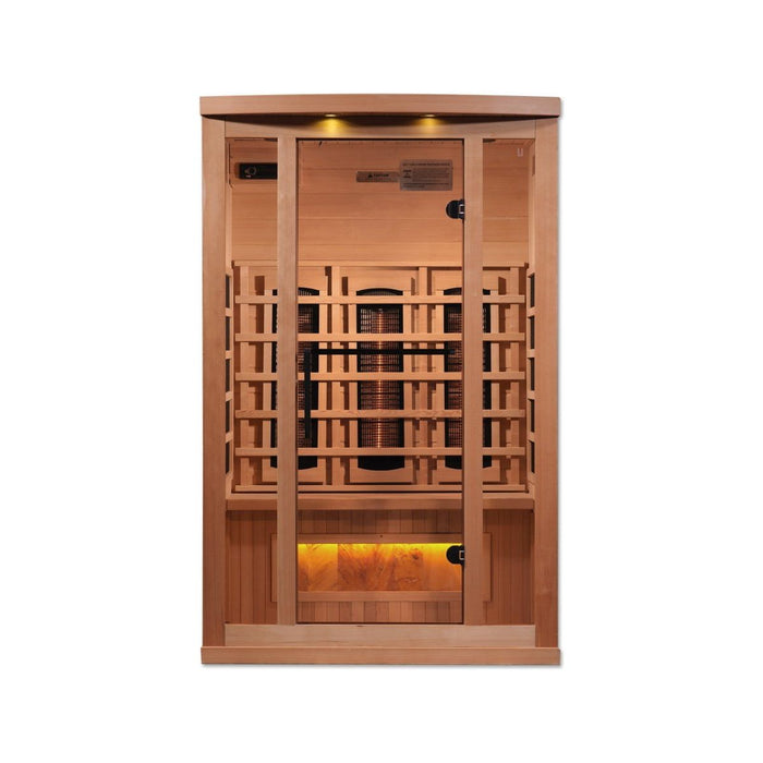 Golden Designs 2-Person FAR Infrared Sauna with Himalayan Salt Bar - West Coast Saunas - GDI-8020-02