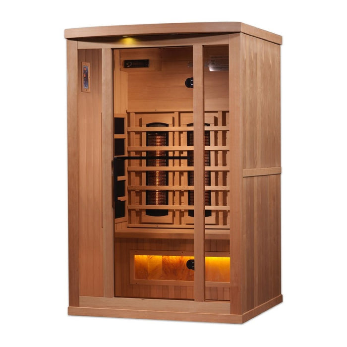Golden Designs 2-Person FAR Infrared Sauna with Himalayan Salt Bar - West Coast Saunas - GDI-8020-02
