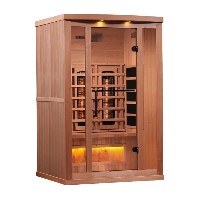 Golden Designs 2-Person FAR Infrared Sauna with Himalayan Salt Bar - West Coast Saunas - GDI-8020-02