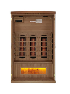 Golden Designs 2-Person FAR Infrared Sauna with Himalayan Salt Bar - West Coast Saunas - GDI-8020-02