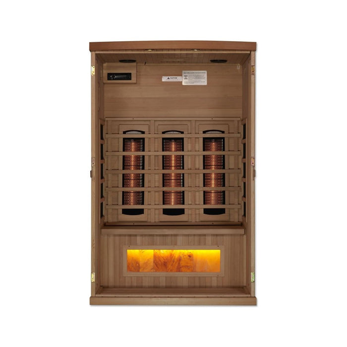 Golden Designs 2-Person FAR Infrared Sauna with Himalayan Salt Bar - West Coast Saunas - GDI-8020-02