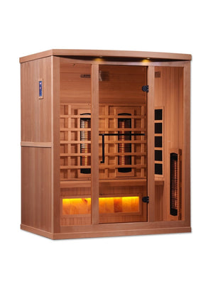 Golden Designs 3-Person FAR Infrared Sauna with Himalayan Salt Bar - West Coast Saunas - GDI-8030-02