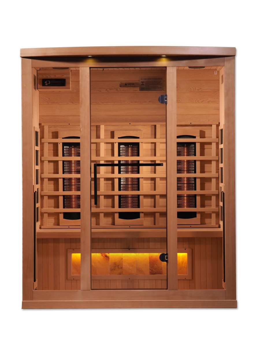 Golden Designs 3-Person FAR Infrared Sauna with Himalayan Salt Bar - West Coast Saunas - GDI-8030-02