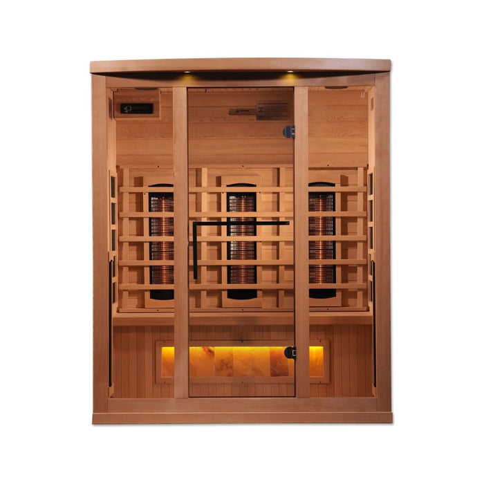 Golden Designs 3-Person FAR Infrared Sauna with Himalayan Salt Bar - West Coast Saunas - GDI-8030-02