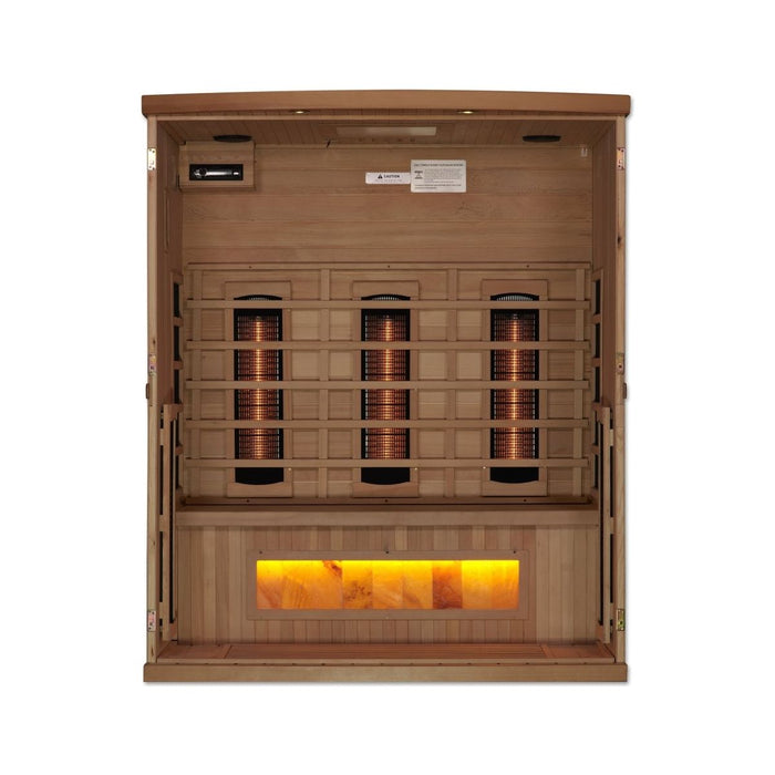 Golden Designs 3-Person FAR Infrared Sauna with Himalayan Salt Bar - West Coast Saunas - GDI-8030-02