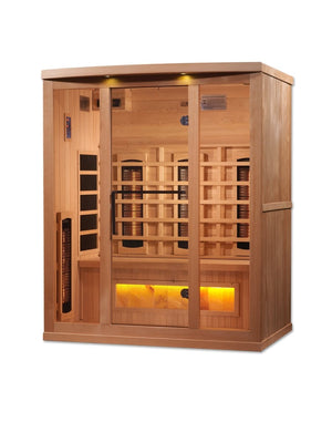 Golden Designs 3-Person FAR Infrared Sauna with Himalayan Salt Bar - West Coast Saunas - GDI-8030-02