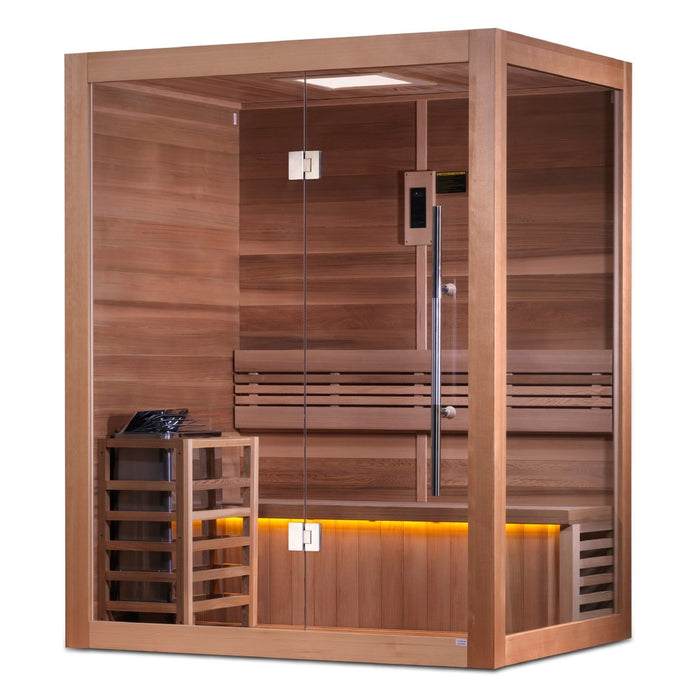 Golden Designs Indoor 3-Person "Hanko Edition" Traditional Sauna - West Coast Saunas - GDI-7202-01