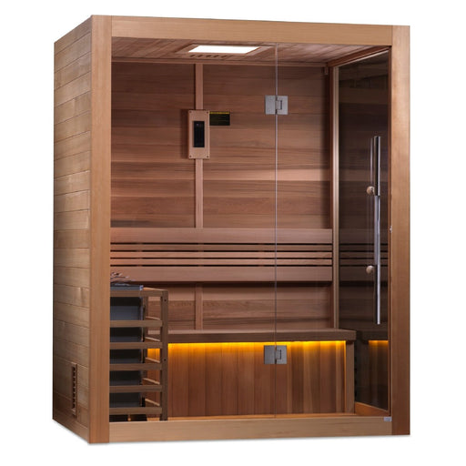Golden Designs Indoor 3-Person "Hanko Edition" Traditional Sauna - West Coast Saunas - GDI-7202-01