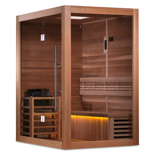 Golden Designs Indoor 3-Person "Hanko Edition" Traditional Sauna - West Coast Saunas - GDI-7202-01