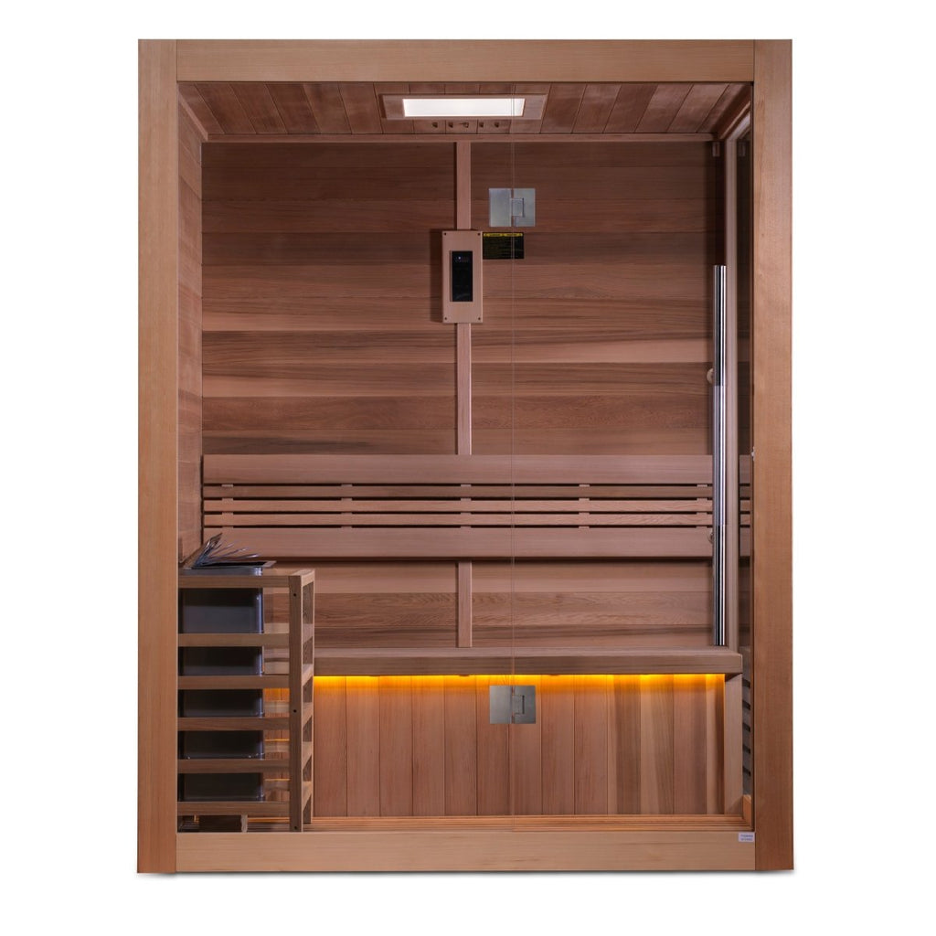 Golden Designs Indoor 3-Person "Hanko Edition" Traditional Sauna - West Coast Saunas - GDI-7202-01