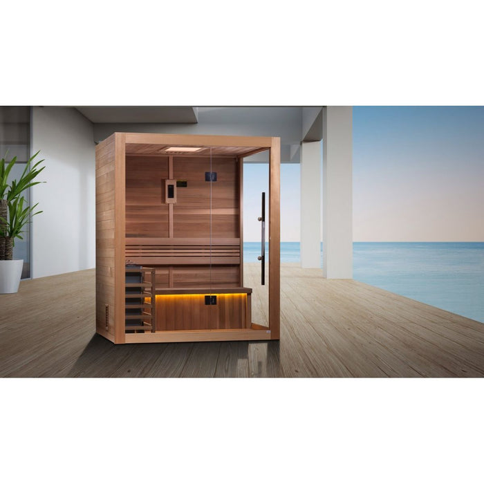 Golden Designs Indoor 3-Person "Hanko Edition" Traditional Sauna - West Coast Saunas - GDI-7202-01