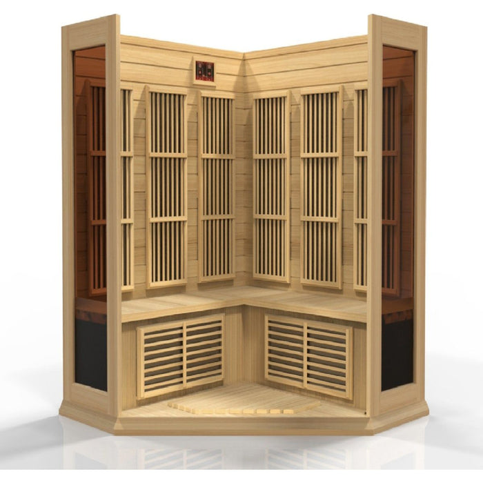 Maxxus 3-Person Corner FAR Infrared Sauna - West Coast Saunas - MX-K356-01