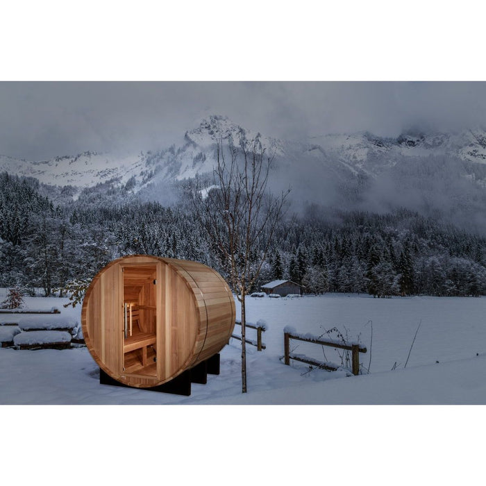 St. Moritz Traditional Outdoor Barrel Steam Sauna - West Coast Saunas - GDI-B002-01