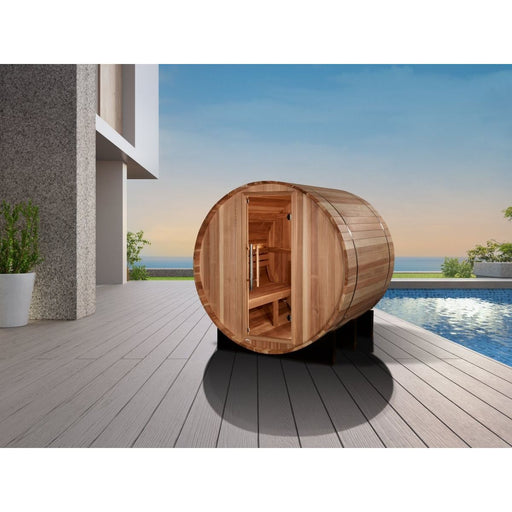 St. Moritz Traditional Outdoor Barrel Steam Sauna - West Coast Saunas - GDI-B002-01